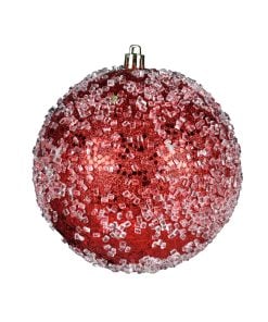 Red Glitter Hail Ball 15Cm