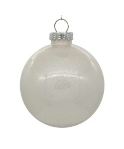 White Glitter Clear Ball 10Cm