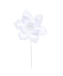Wht Velvet Pearl Magnolia Stem