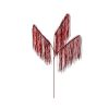 Red Tinsel Icicle 3-Tip Spray