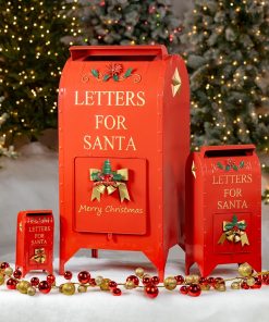 Glossy Red Christmas Mailboxes With Gold Detail S3
