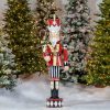Large Iron Nutcracker Harry With Candy Cane Staff