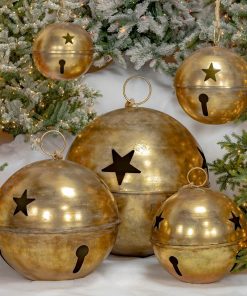 Hanging Sleigh Bells With Star Cutouts