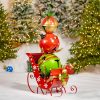 59 Inch Iron Christmas Sleigh With Giant Jingle Be 59 Inch Iron Christmas Sleigh With Giant Jingle Be