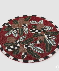 Round Checked Leaf Plate D.36