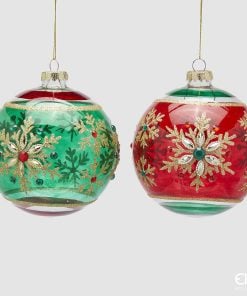 Snowflake Bal Decoration 2 Ass
