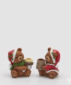 Gredy Bear Candle Holder 2 Ass
