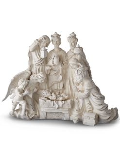 Distressed White Nativity 70Cm