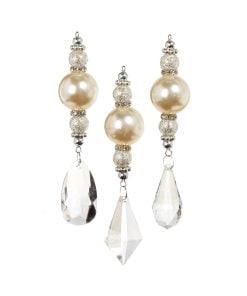 Crystal Pearl Drop Orn 15Cm