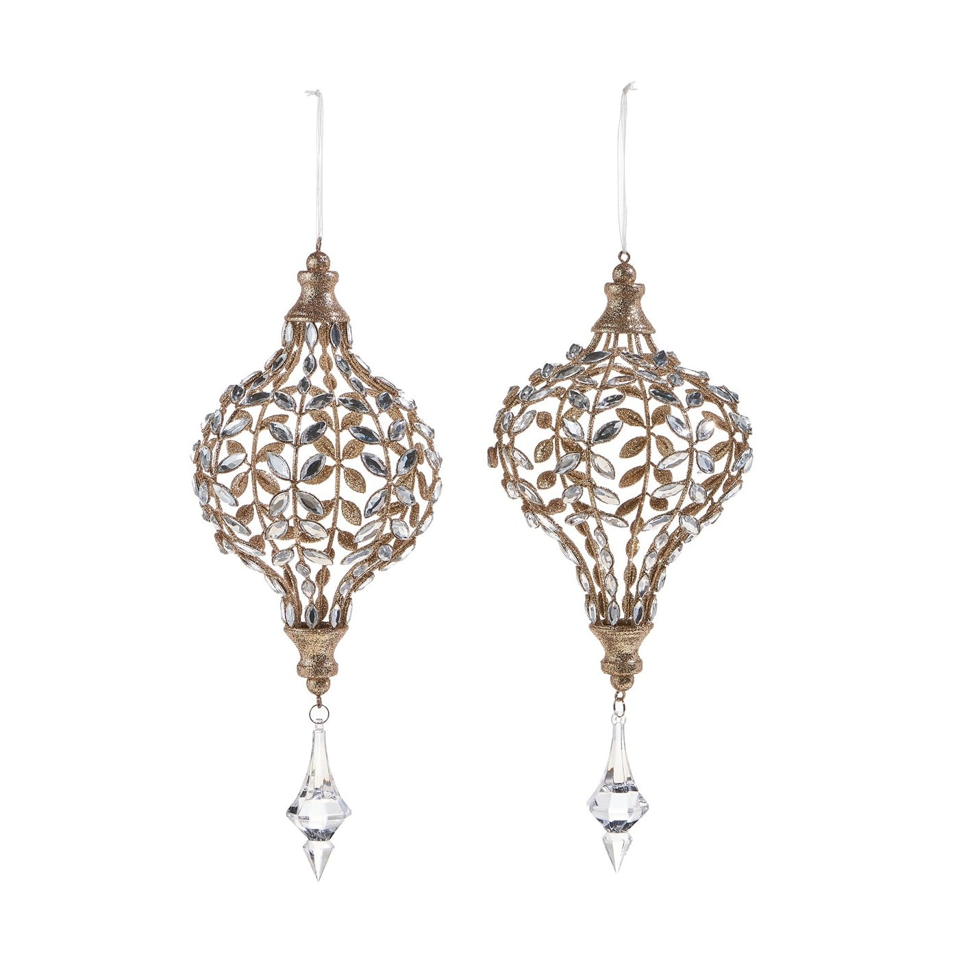 Jeweled Drop Orn W Champ 35Cm Jeweled Drop Orn W Champ 35Cm
