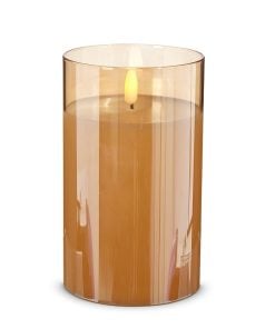 Gold Glass Ivory Candle 9X15cm