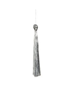 Silver Tinsel Tassel Orn 22Cm