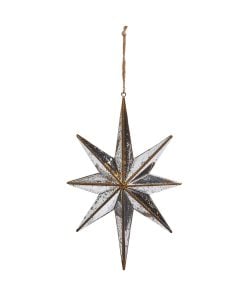 Distressed Mirrored Orn 25Cm