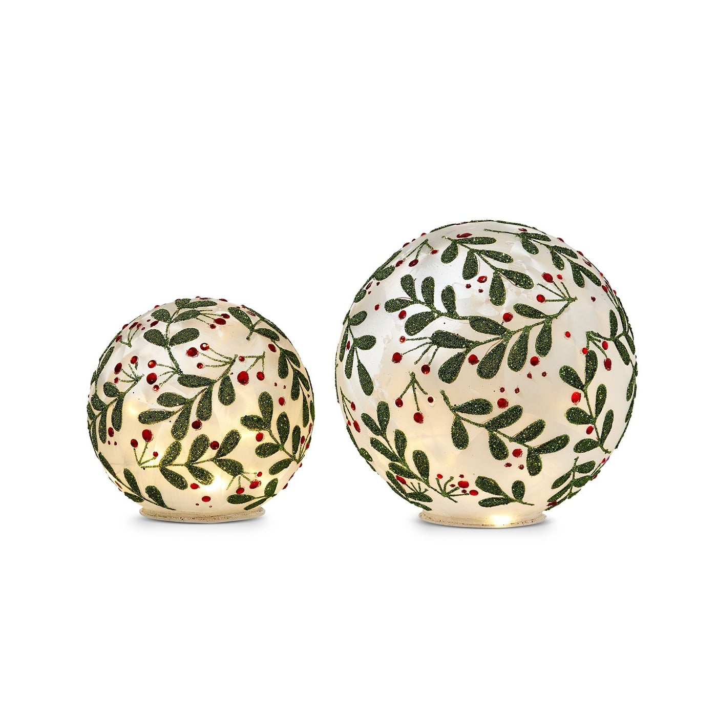 Lighted Botanical Holly Balls 45Cm Lighted Botanical Holly Balls 45Cm