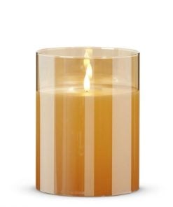 Gold Glass Ivory Candle 15X20cm