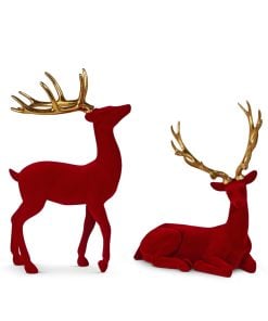 Red Flocked Deer 42Cm