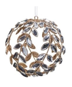 Clr Jeweled Vine Ball Orn 9Cm