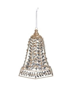 Clear Jewled Bell Orn 31Cm