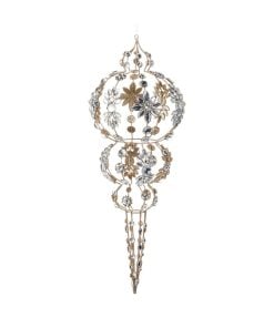 Champgne&Clear Jewled Orn 48Cm