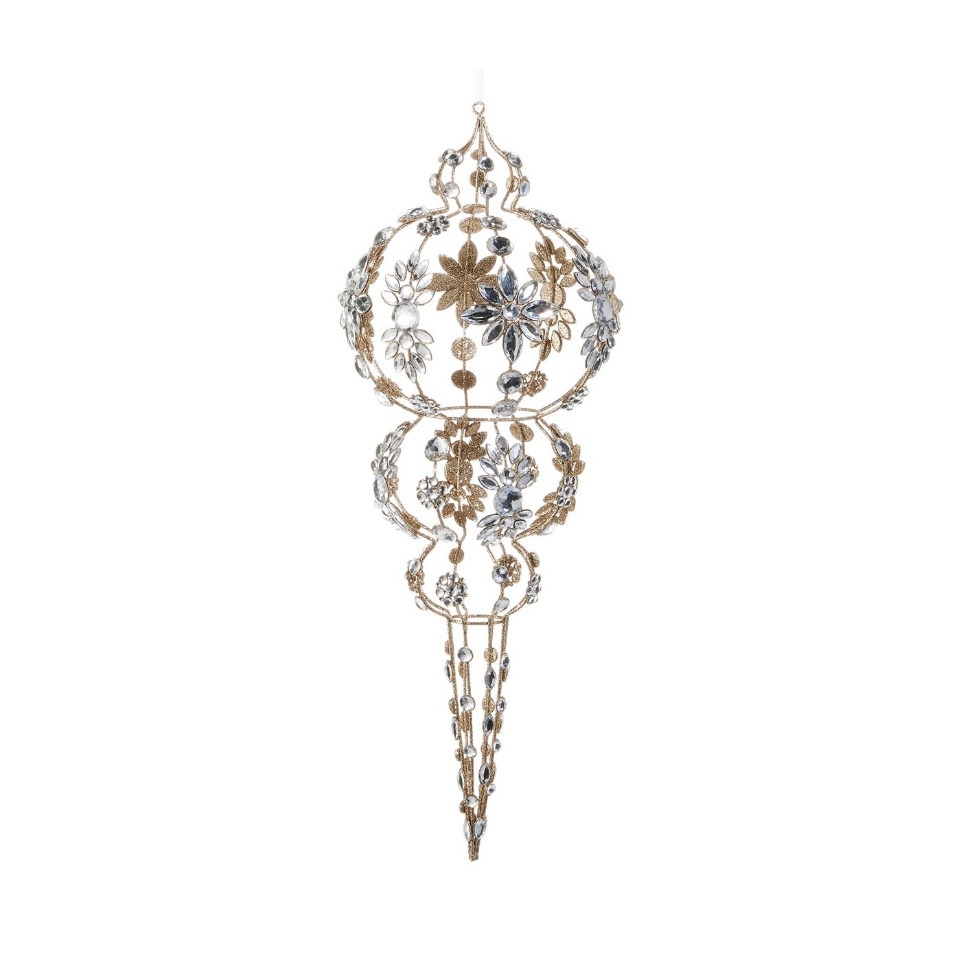 Champgne&Clear Jewled Orn 48Cm Champgne&Clear Jewled Orn 48Cm
