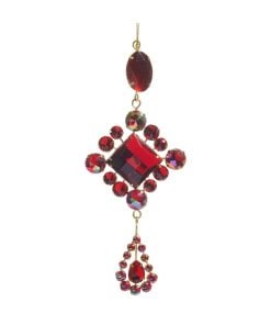 Red Jeweled Drop Ornament 18Cm