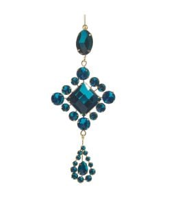 Blue Jeweled Drop Ornament 18Cm