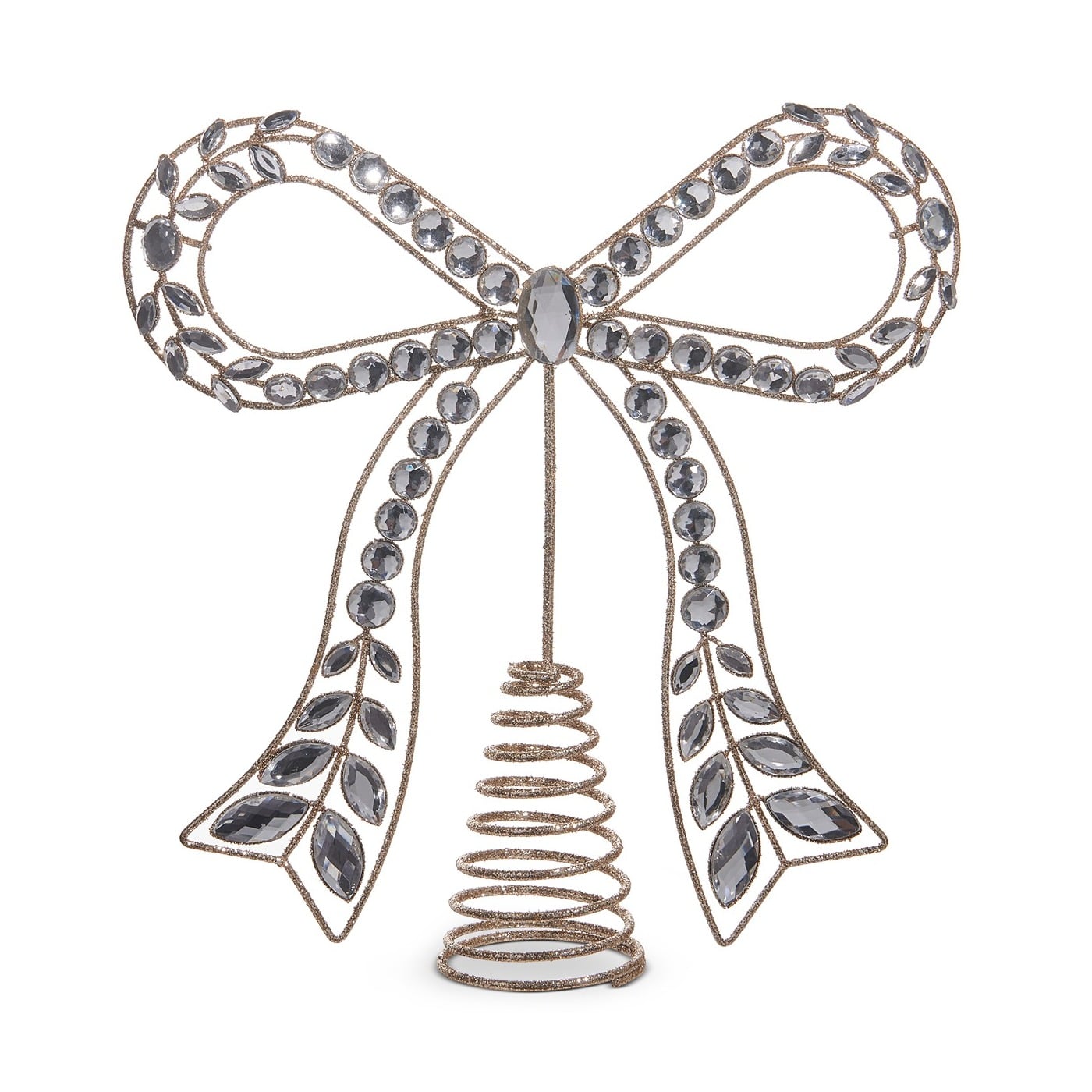 Jeweled Bow Tree Topper 27Cm Jeweled Bow Tree Topper 27Cm