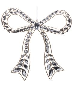 Clear Jeweled Bow Ornament 27Cm