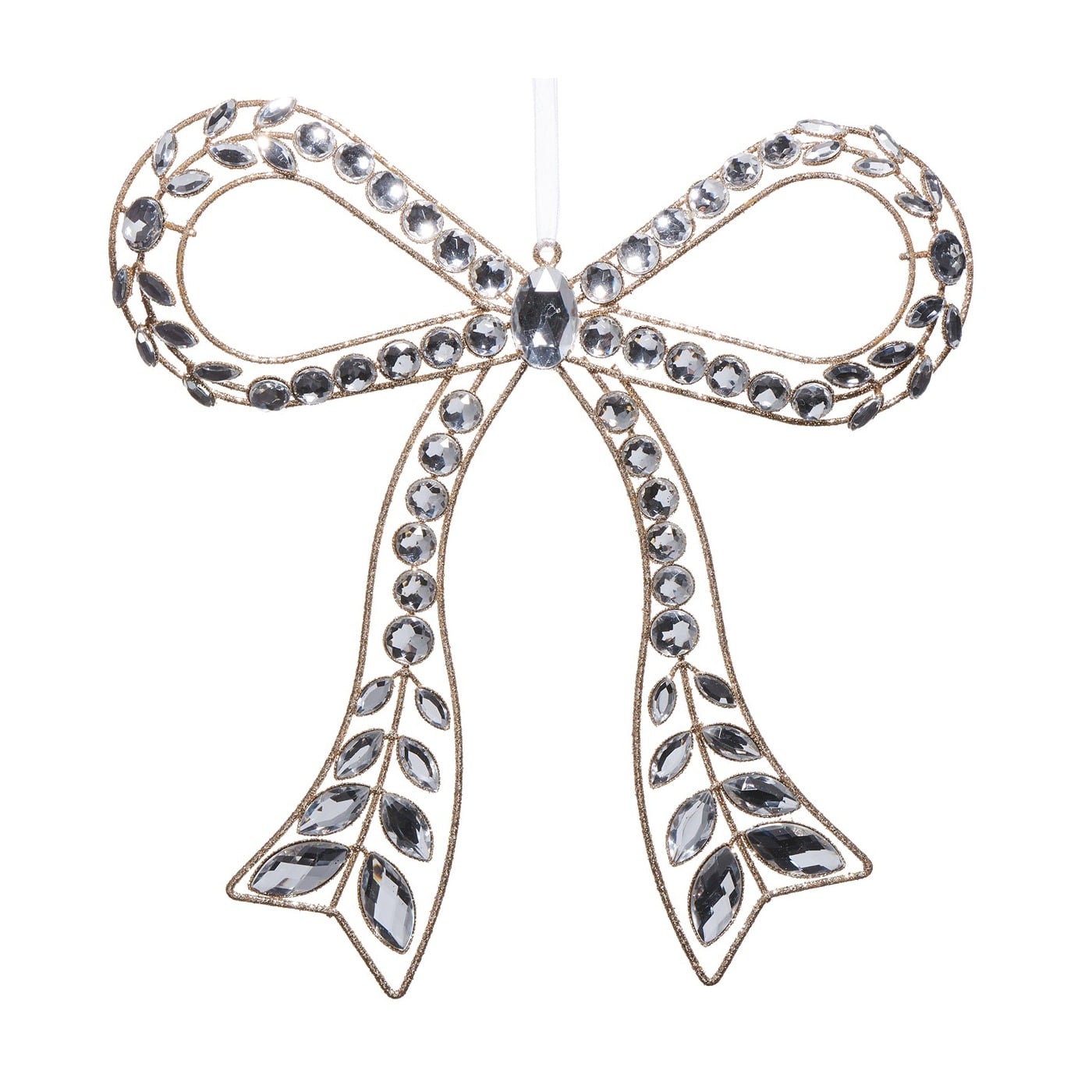 Clear Jeweled Bow Ornament 27Cm Clear Jeweled Bow Ornament 27Cm