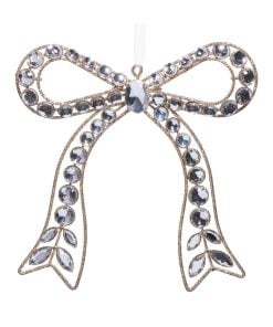 Clear Jeweled Bow Ornament 19Cm