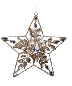 Clear Jeweled Star Ornament 22Cm