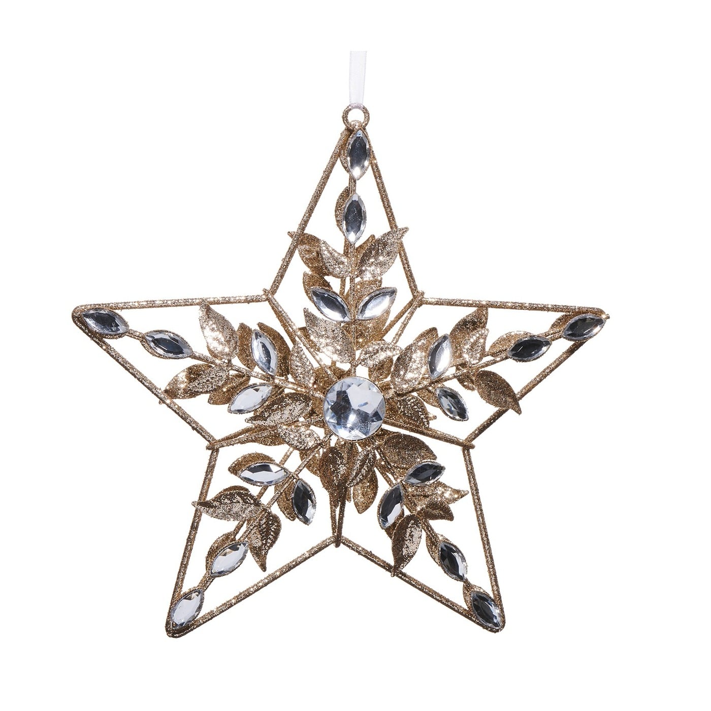 Clear Jeweled Star Ornament 22Cm Clear Jeweled Star Ornament 22Cm