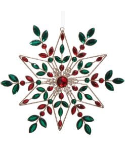 Red&Green Snowflake Orn 25Cm