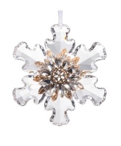 Acrylic Snowflak Brch Orn 10Cm