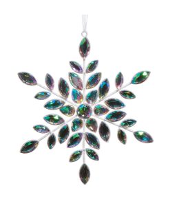 Iridescent Jewld Snow Orn 18Cm