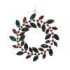 Red&Grn Jeweled Wreath Orn