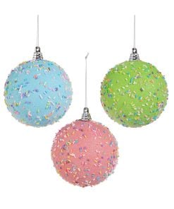 Sprinkled Ball Ornament 10Cm