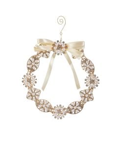 Pearl Brooch Wreath Ornament 20Cm