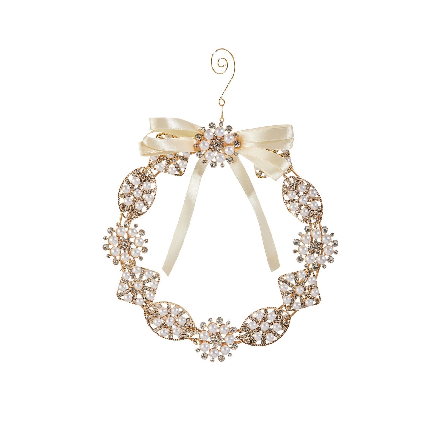 Pearl Brooch Wreath Ornament 20Cm Pearl Brooch Wreath Ornament 20Cm