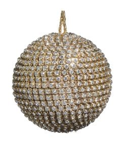 Gold Jeweled Ball Ornament 10Cm