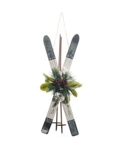 Crossed Ivory Ski Ornament 55Cm