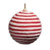Red& White Jute Ball Orn 12Cm