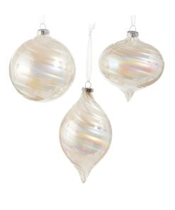 Pearlescent Swirl Ornaments 10Cm