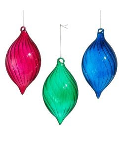 Multiclor Swrl Blown Glass Orn