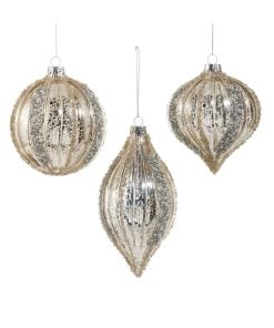 Mrcury Glas Glitter Stripe Orn