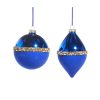 Blue Pearl Banded Velvet Orn 10Cm Blue Pearl Banded Velvet Orn 10Cm