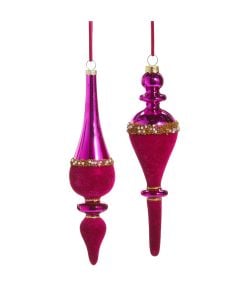 Purple Pearl Banded Velvet Orn
