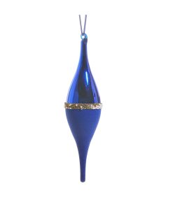 Blue Pearl Banded Velvet Orn