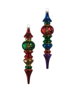 Red Blue Green Finial Orn 23Cm