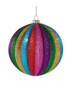 Multicolor Stripe Ball Orn
